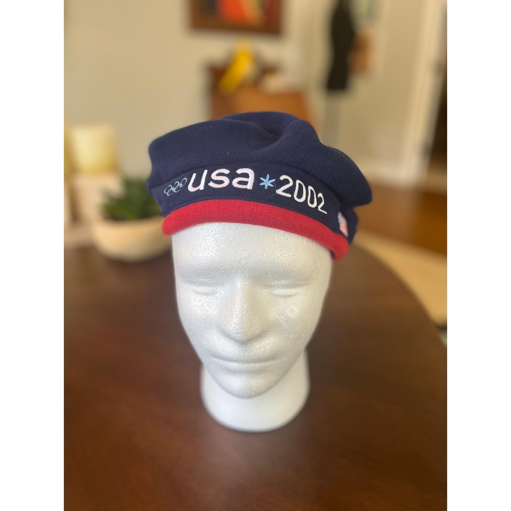 Roots Beret Hat USA OS Navy NWOT 2002 Olympic Salt Lake City Winter Games Fleece